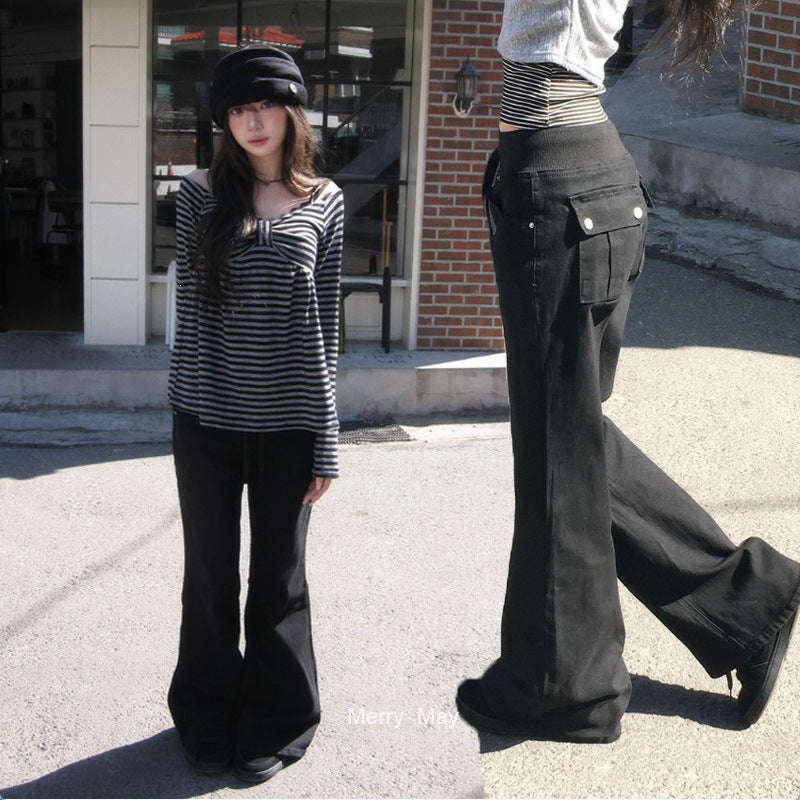 Women's High Waist Flared Denim Pants