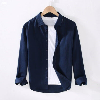 Mens Breathable Linen Cotton Shirt