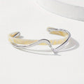 Eco-Friendly Imitation Mother-of-Pearl Open Alloy Bracelet