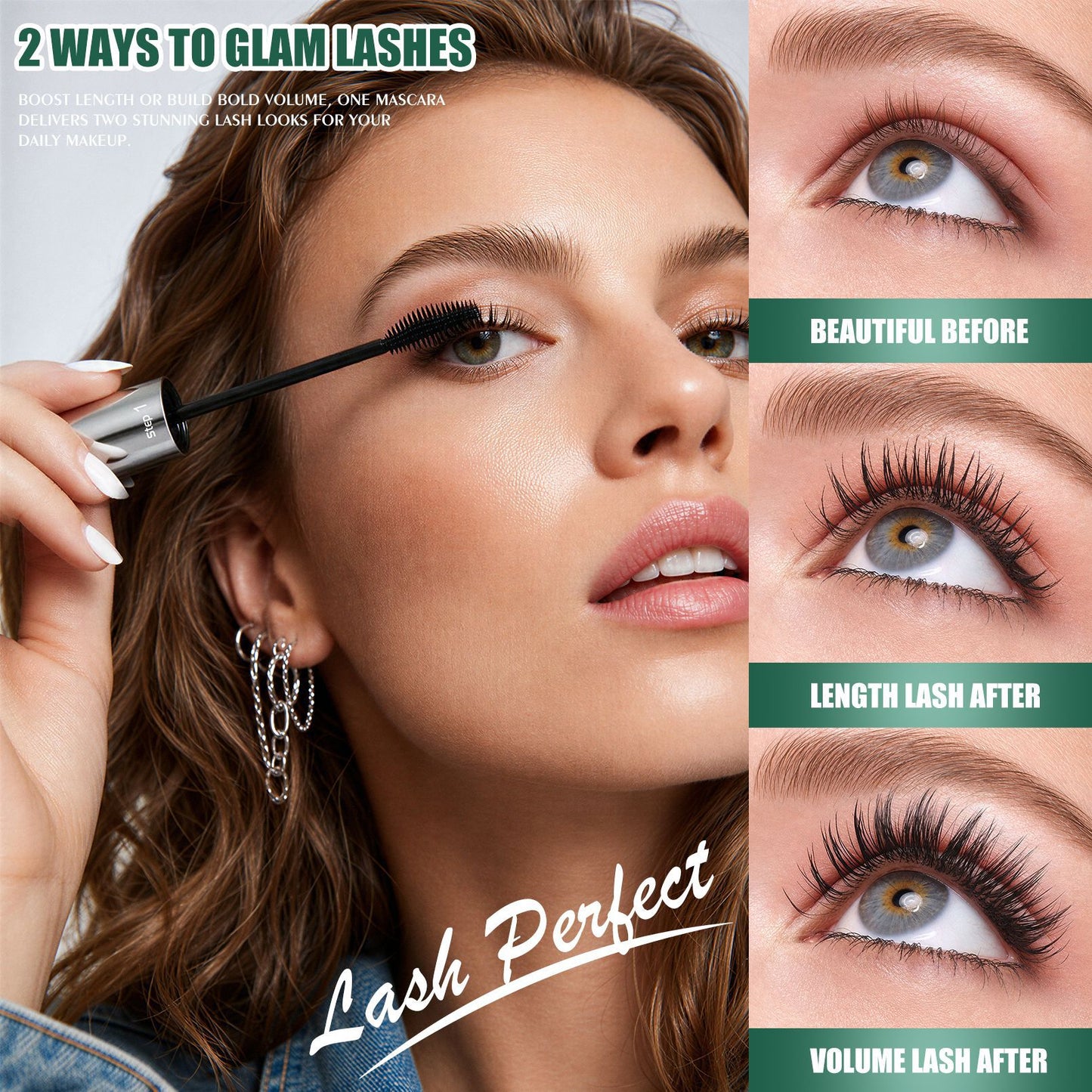 Waterproof long thick curly non-blooming mascara
