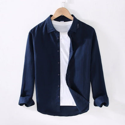 Mens Breathable Linen Cotton Shirt