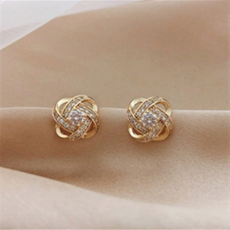 Diamond Cross Stud Earrings