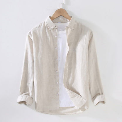 Mens Breathable Linen Cotton Shirt