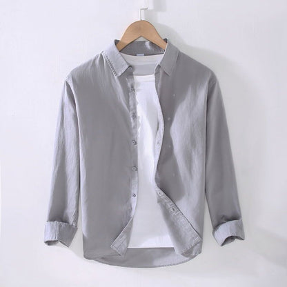 Mens Breathable Linen Cotton Shirt