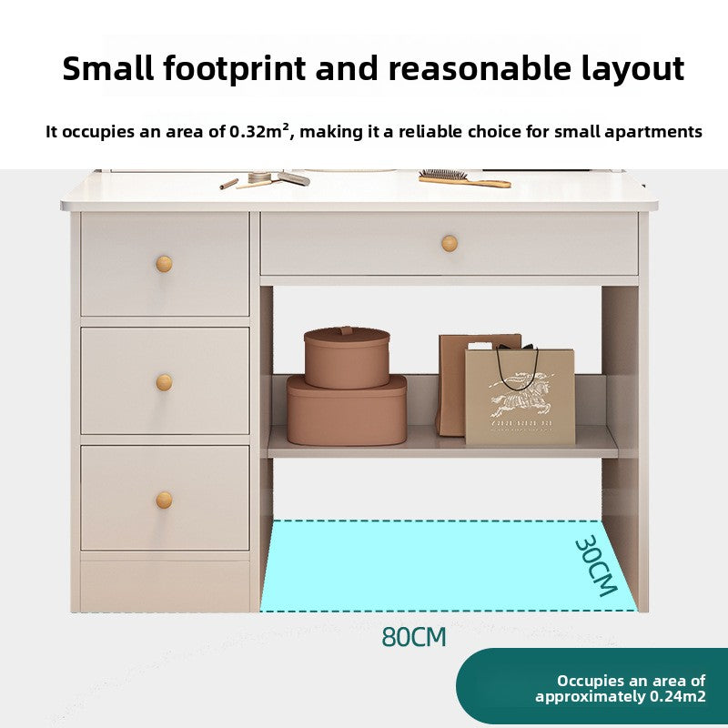 Modern Minimalist Dressing Table with Storage and LED Mirror