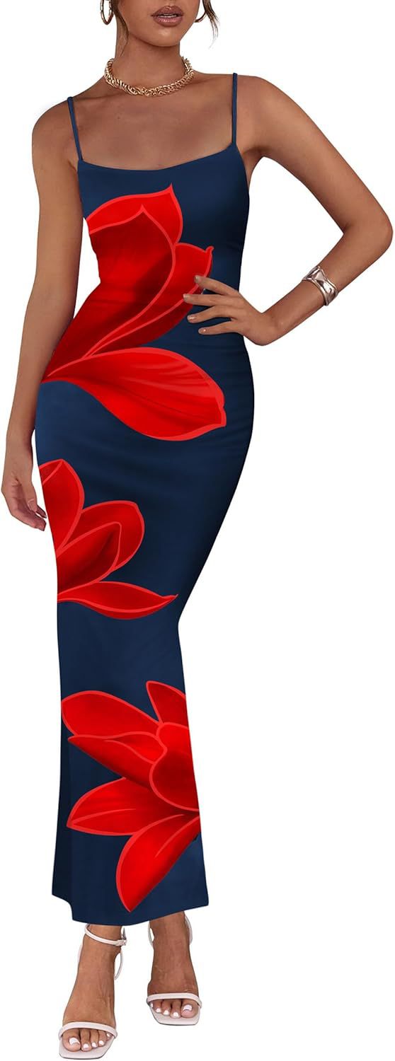 Elegant Floral Print Sling Dress