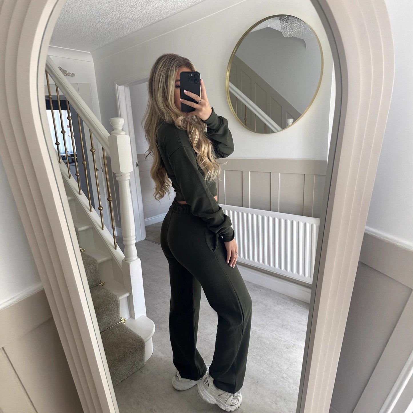 Zipper Cardigan and Straight Pants Casual Suit