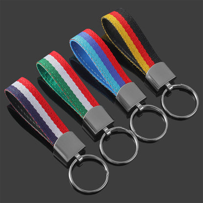 Nylon Braided Metal Keychain
