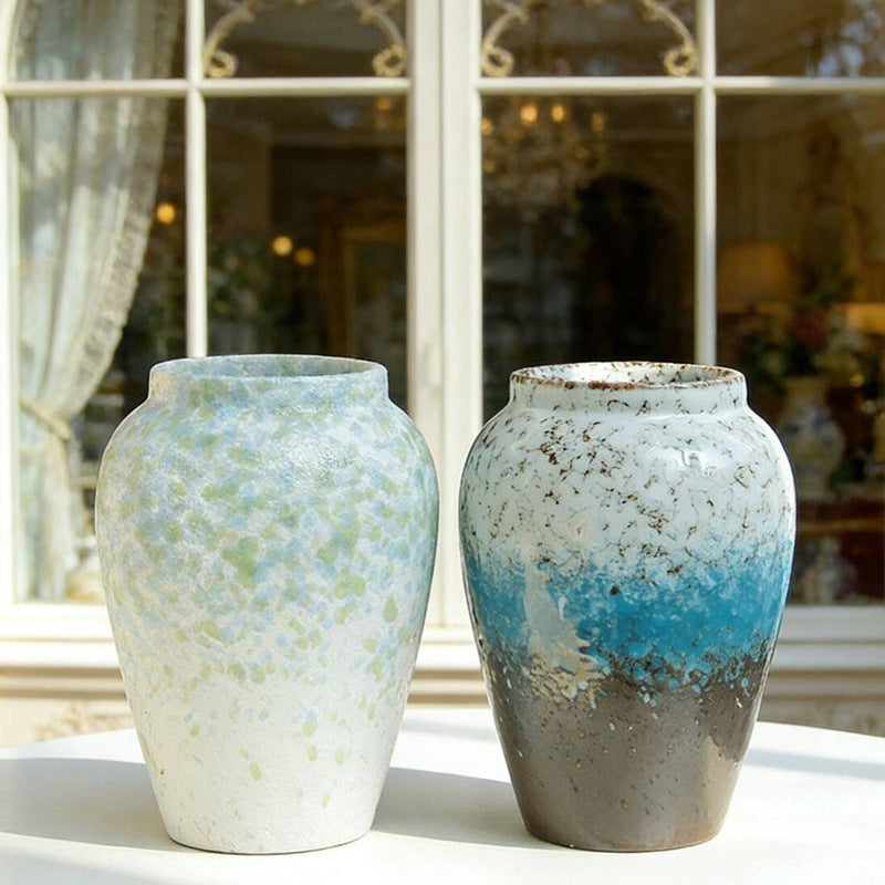 Handmade Glazed Ceramic Vase for Home Decoration