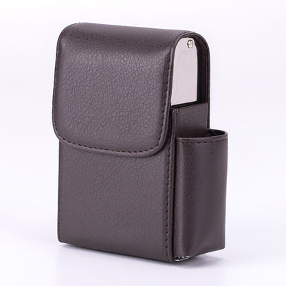 Stainless Steel Cigarette Box with Integrated Lighter