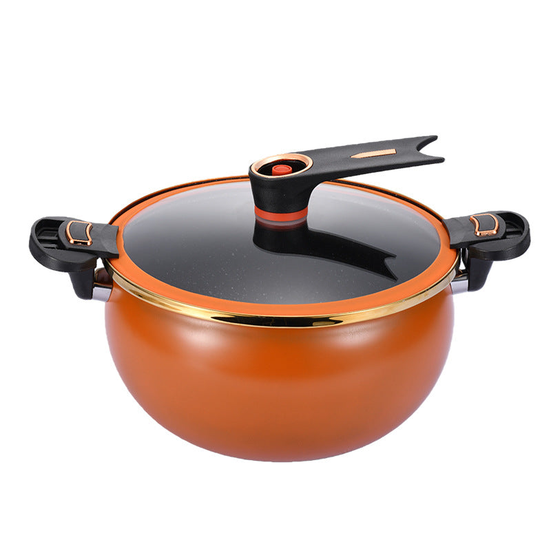 8L Enamel Micro-Pressure Soup Pot Double-Handle Stew Pot