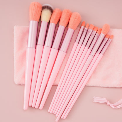 13-Piece Makeup Brush Set with Flannel Bag