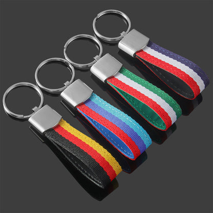 Nylon Braided Metal Keychain