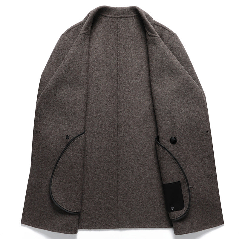 Mens Reversible Wool Overcoat with Removable Liner