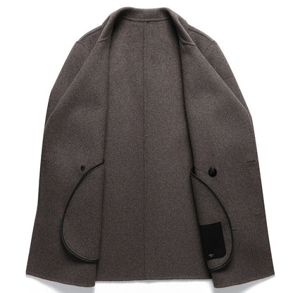 Mens Reversible Wool Overcoat with Removable Liner