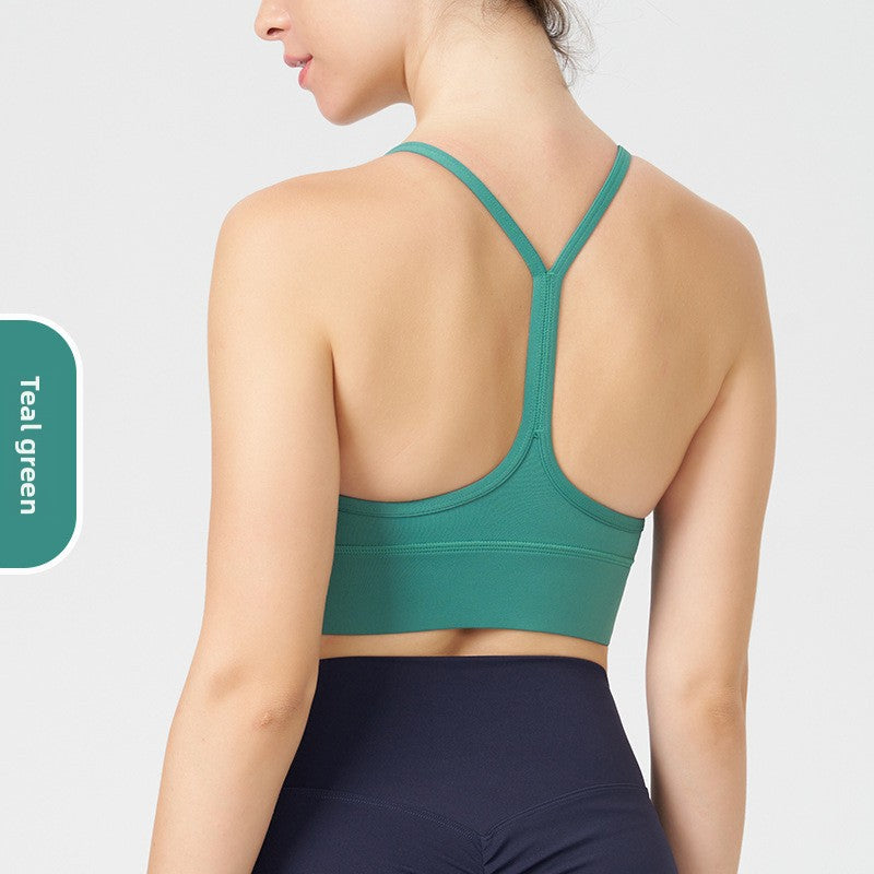Y-shaped sheer sports bra