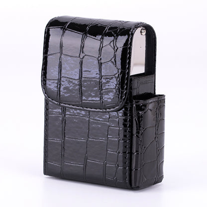 Stainless Steel Cigarette Box with Integrated Lighter
