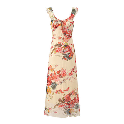 Floral Print Chiffon Dress