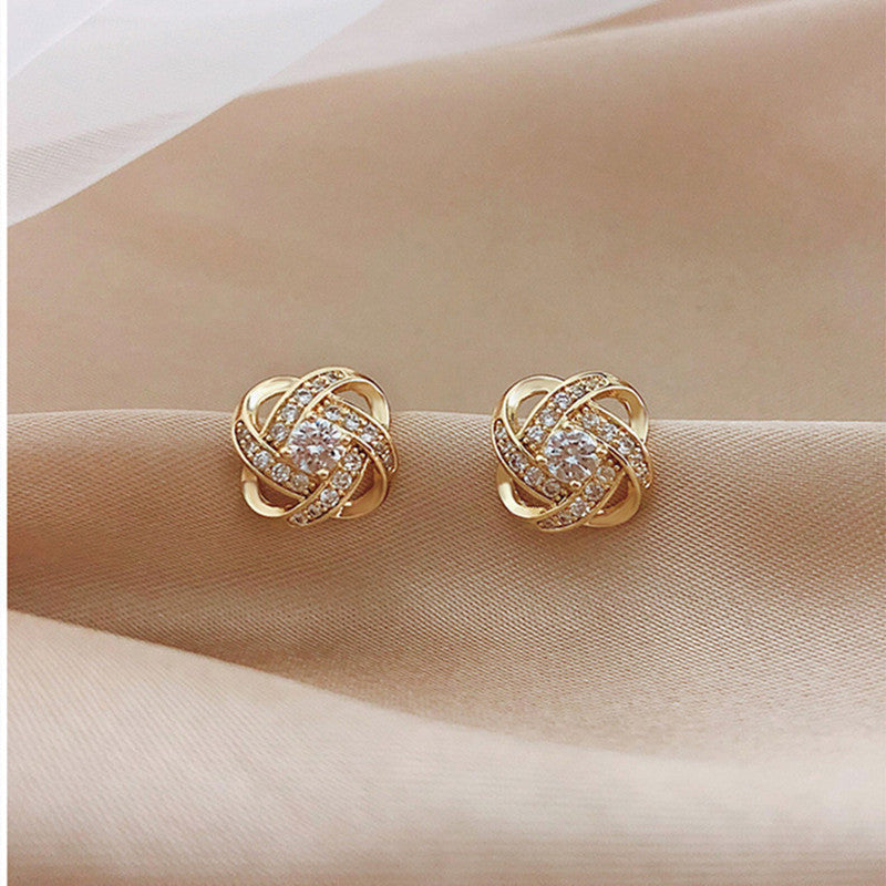 Diamond Cross Stud Earrings