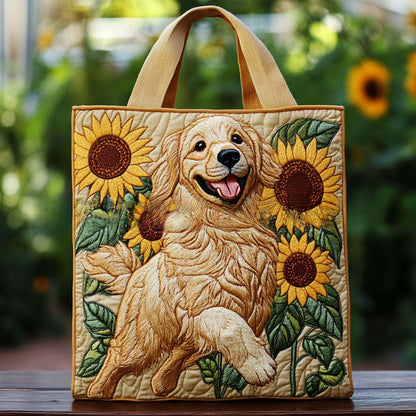 Handmade Embroidered Quilted Tote Bag with Jungle Animal and Book Patterns