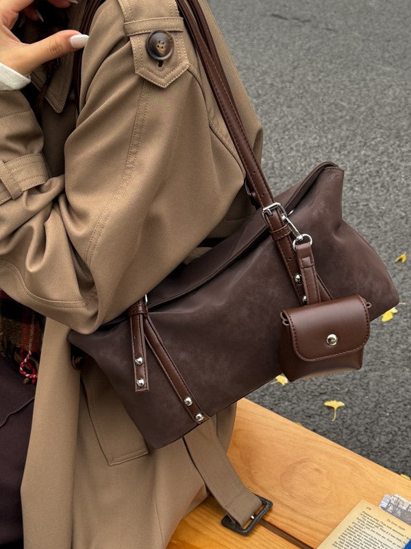 Casual Retro Frosted Crossbody Bag