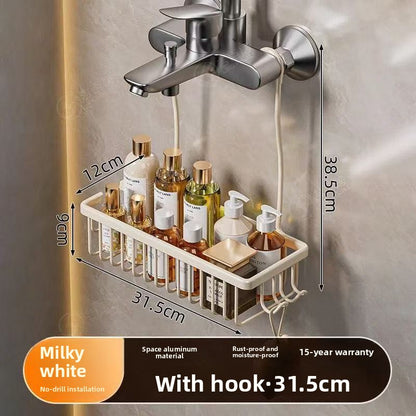Bathroom Shower Rack No-Drill Drainage Basket