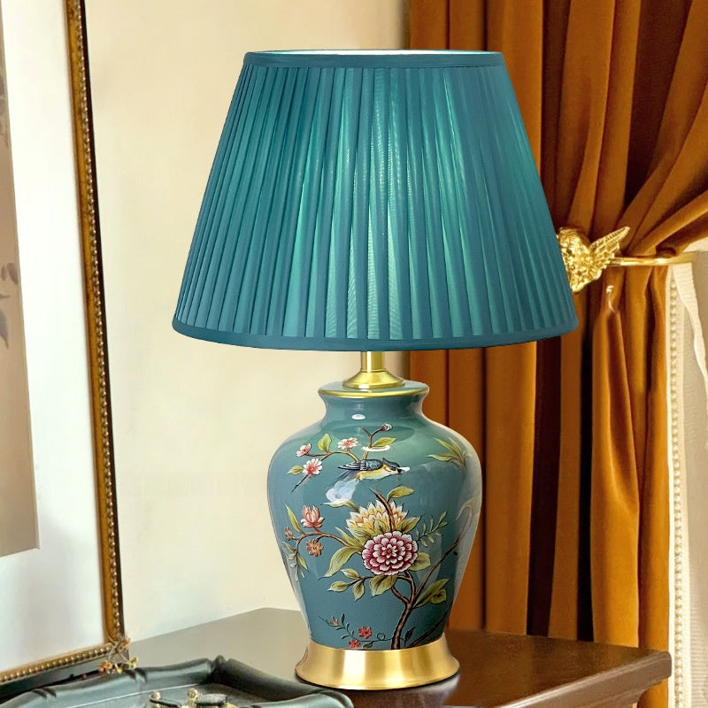 Copper ceramic table lamp