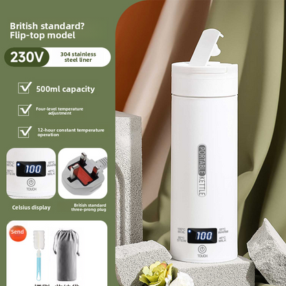 Portable Electric Water Cup with Safety Protection
