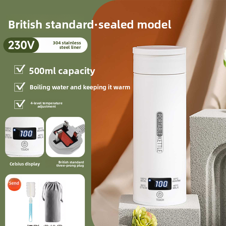Portable Electric Water Cup with Safety Protection