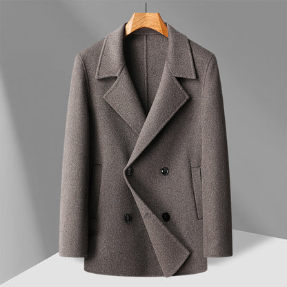 Mens Reversible Wool Overcoat with Removable Liner