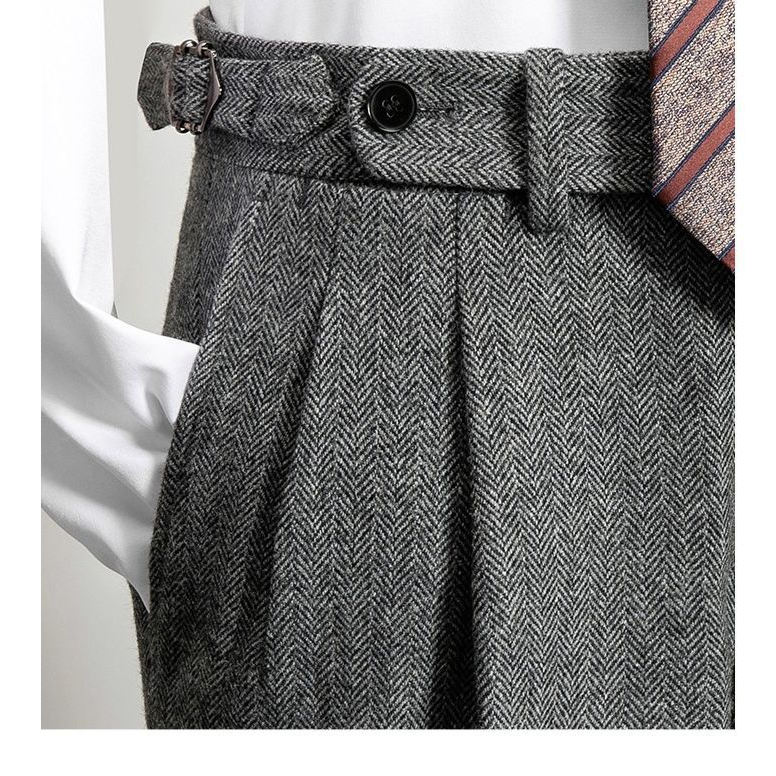 High Waist Wool Trousers