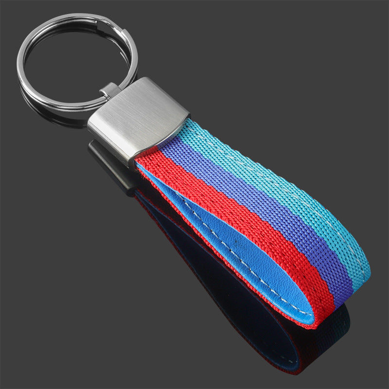 Nylon Braided Metal Keychain