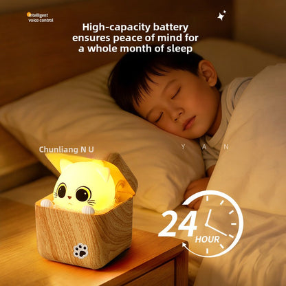 Cute Voice Controlled Cat Night Light