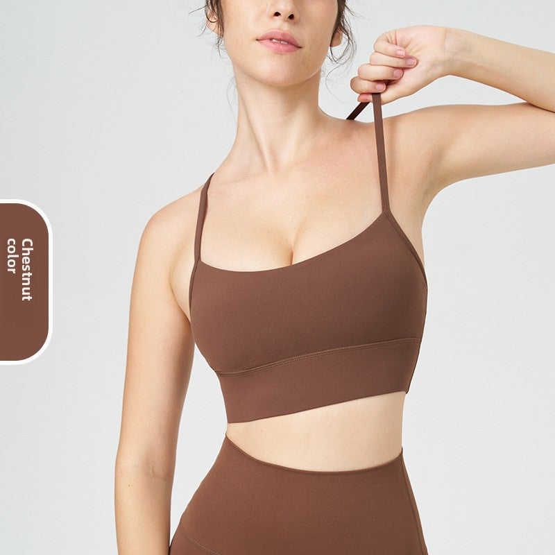 Y-shaped sheer sports bra