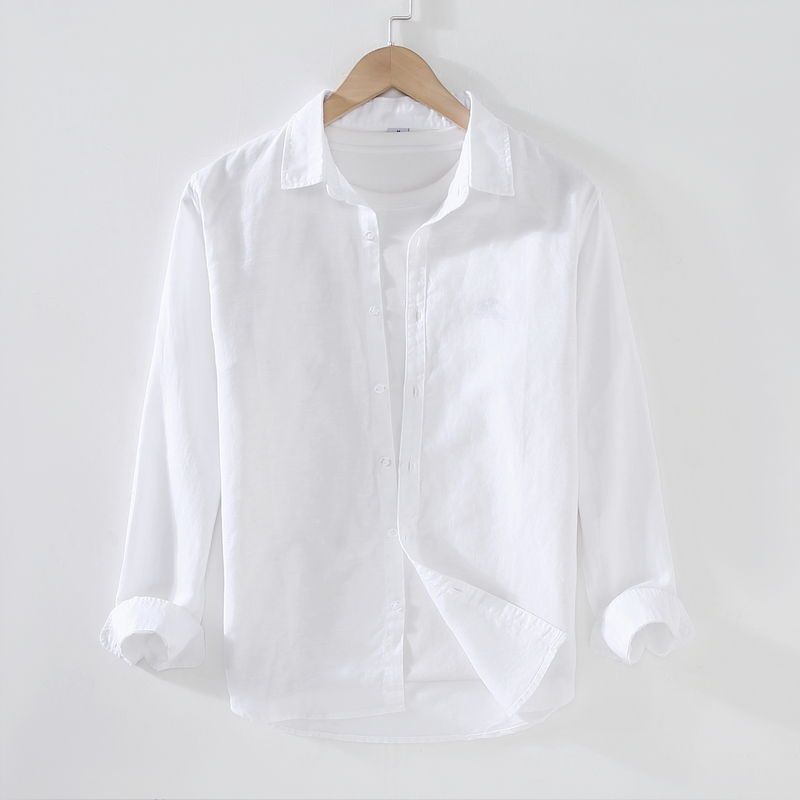 Mens Breathable Linen Cotton Shirt