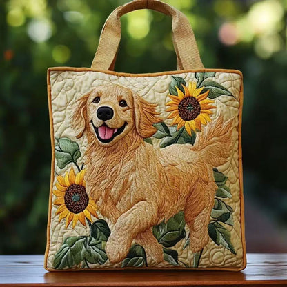 Handmade Embroidered Quilted Tote Bag with Jungle Animal and Book Patterns
