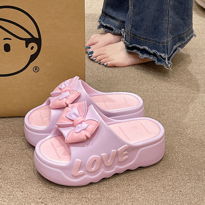 Womens Bow-Knot Non-Slip Slippers