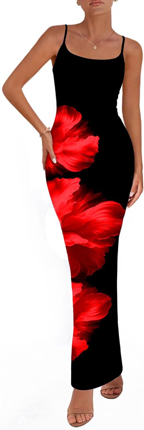 Elegant Floral Print Sling Dress
