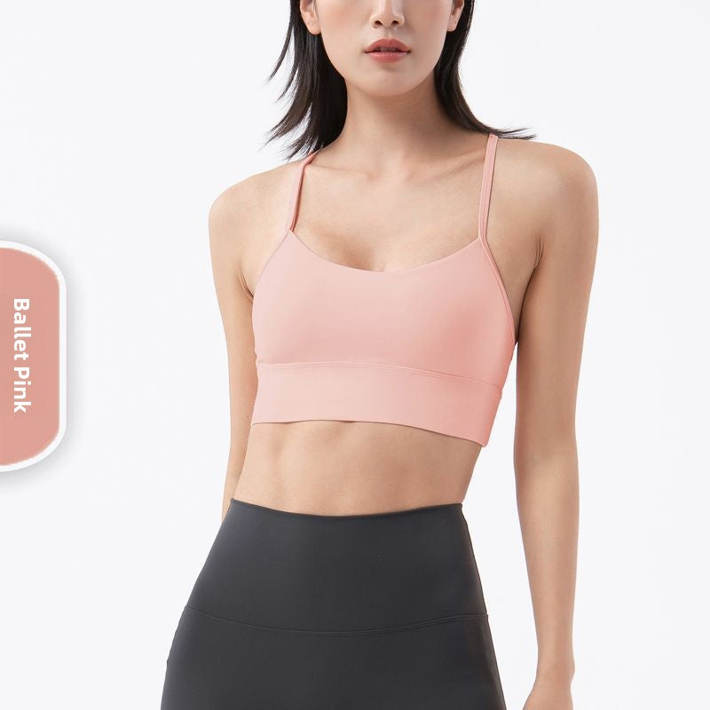 Y-shaped sheer sports bra