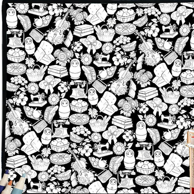 Handmade colored brush coloring mat
