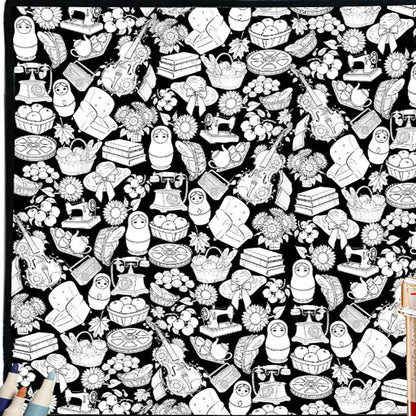 Handmade colored brush coloring mat