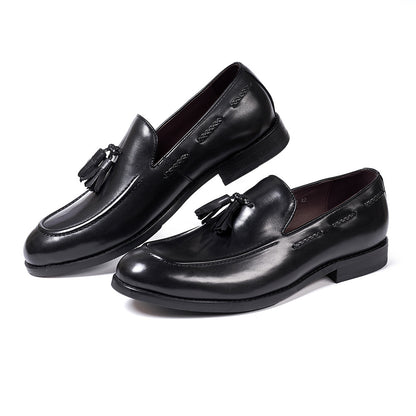 Mens Genuine Leather Tassel Loafers