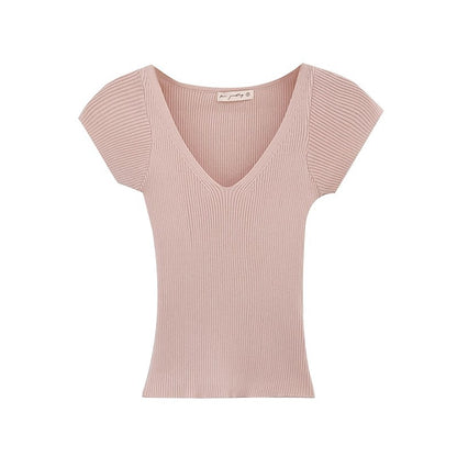 Womens V-Neck Knit Shirt