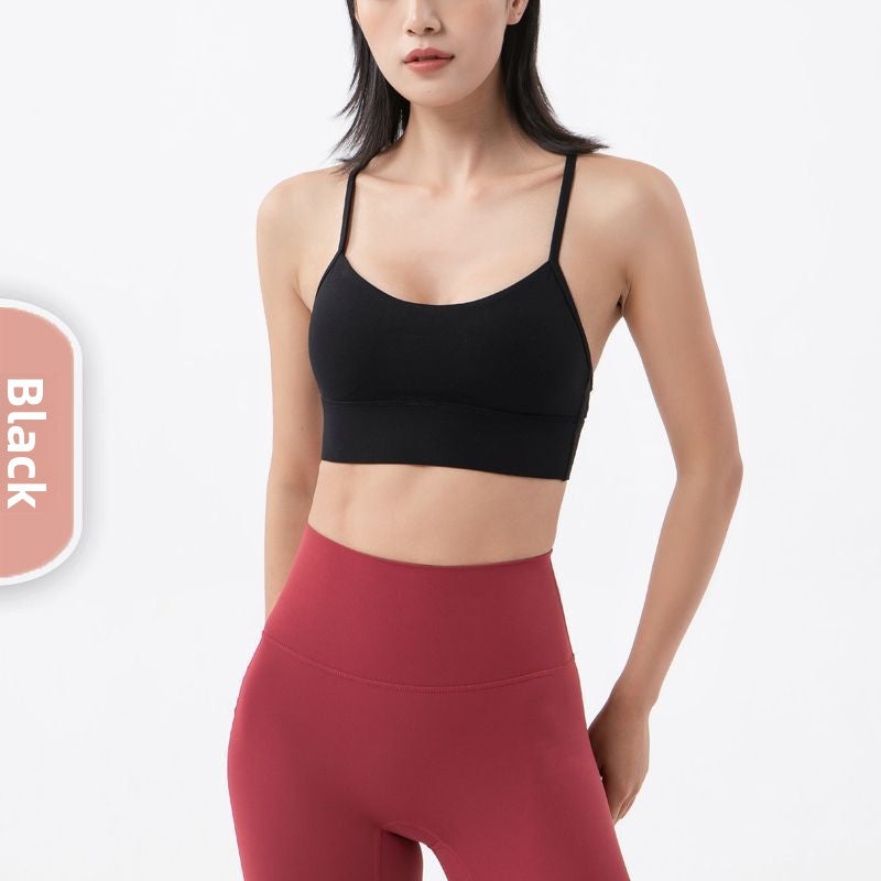 Y-shaped sheer sports bra