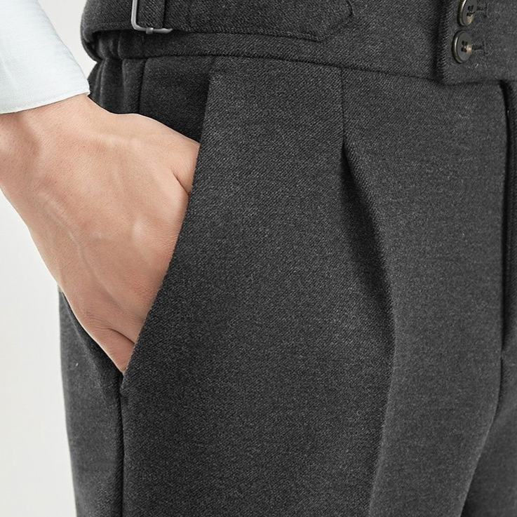 High Waist Wool Trousers