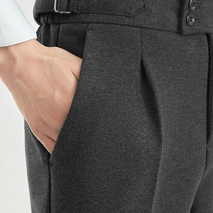 High Waist Wool Trousers