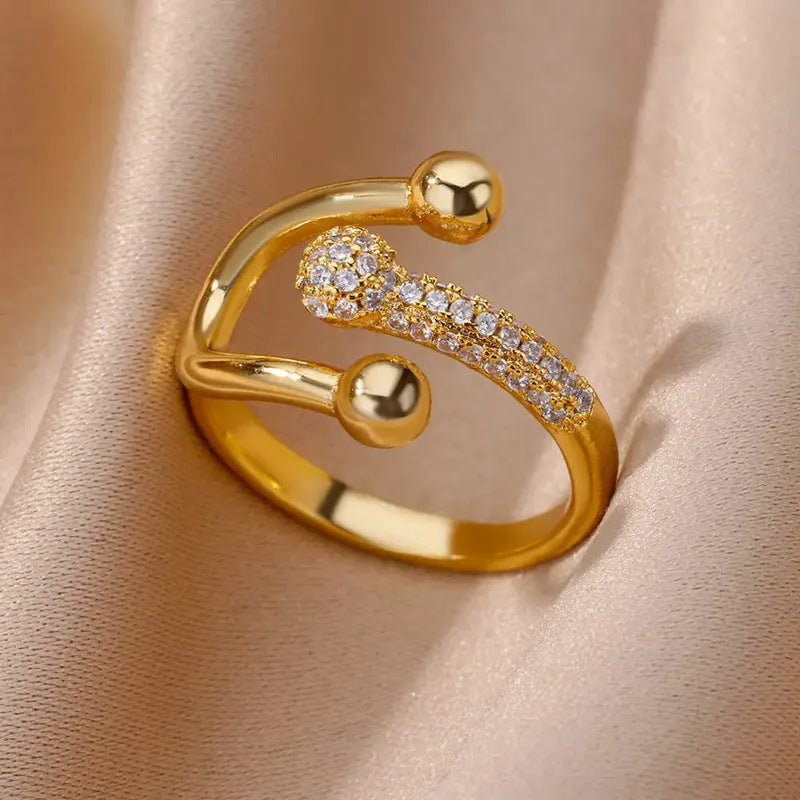 Gold Plated Zircon Open Ring