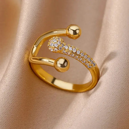 Gold Plated Zircon Open Ring
