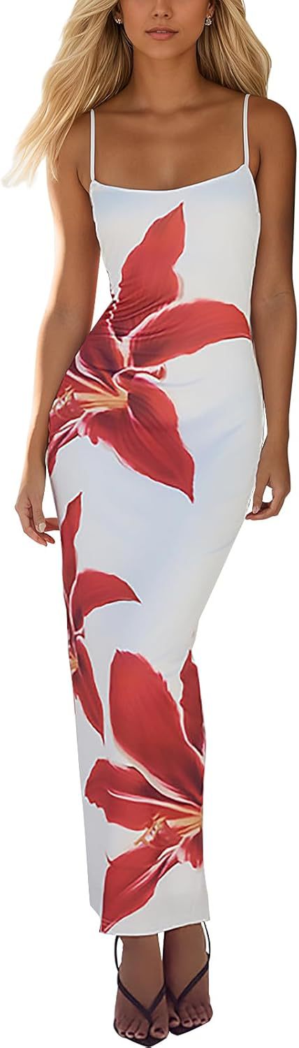 Elegant Floral Print Sling Dress