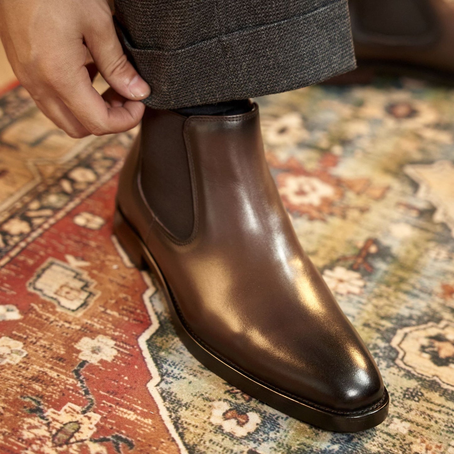 Mens Genuine Leather Chelsea Boots